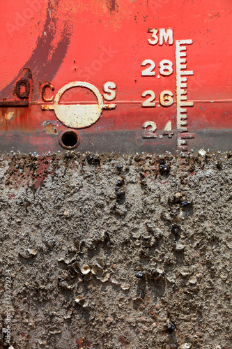 Plimsoll line on ship photo