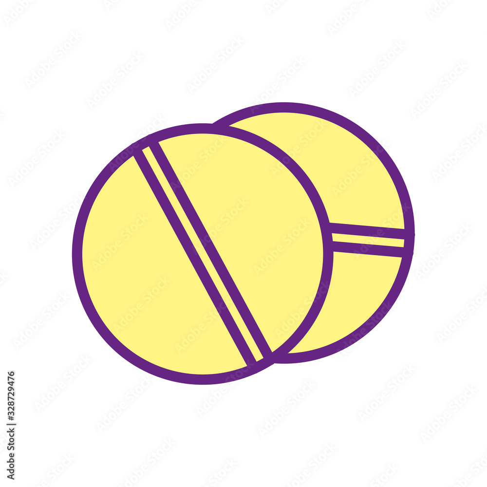 Isolated pills line and fill style icon vector design Isolated pills line and fill style icon vector design