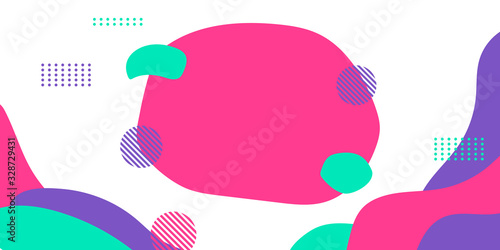 Fototapeta Memphis Presentation Background with Purple Tosca Pink Colorful
