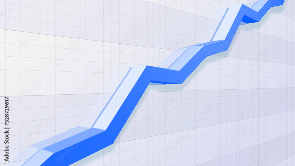 Fototapeta premium Business Economy Data Graph Chart Bar Growth Success 3D illustration background