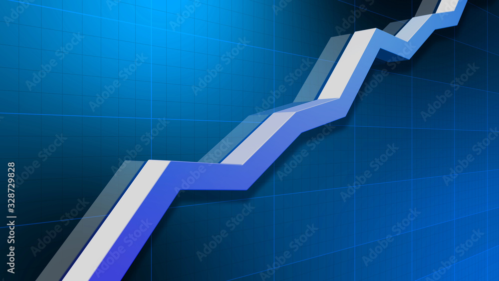 Fototapeta premium Business Economy Data Graph Chart Bar Growth Success 3D illustration background