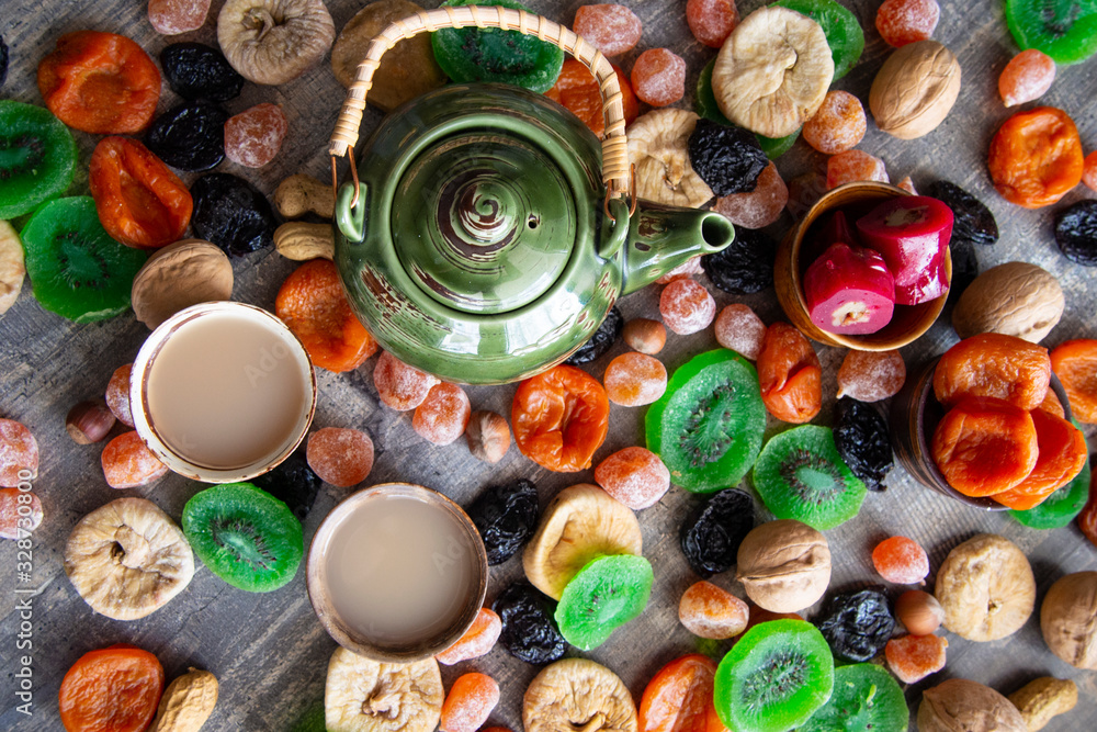 bright, fresh and sweet dried fruits and candied fruits bright, fresh and sweet dried fruits and candied fruits