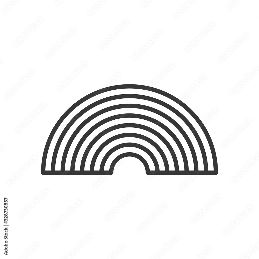 Isolated rainbow line style icon vector design Isolated rainbow line style icon vector design