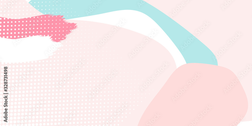 Peach pink tosca light white abstract memphis background. Vector illustration design for presentation, banner, cover, web, flyer, card, poster, wallpaper, texture, slide, magazine, and powerpoint. 