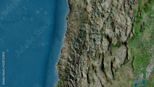 Atacama, Chile - outlined. Satellite
