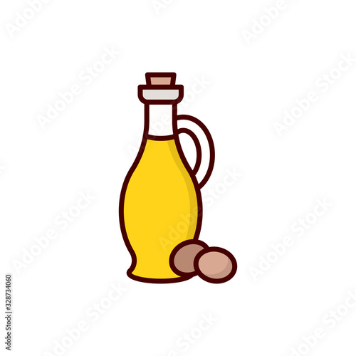 Oil Bottle Vector Line Icon  style illustration.