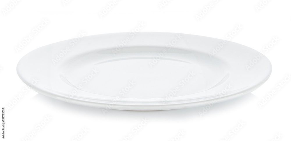 Empty white plate on white background Empty white plate on white background