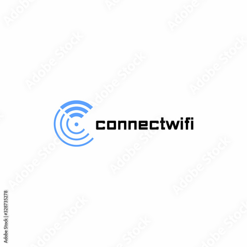 Simple and unique logo design of letter C and wifi with clean backgrounds - EPS10 - Vector.