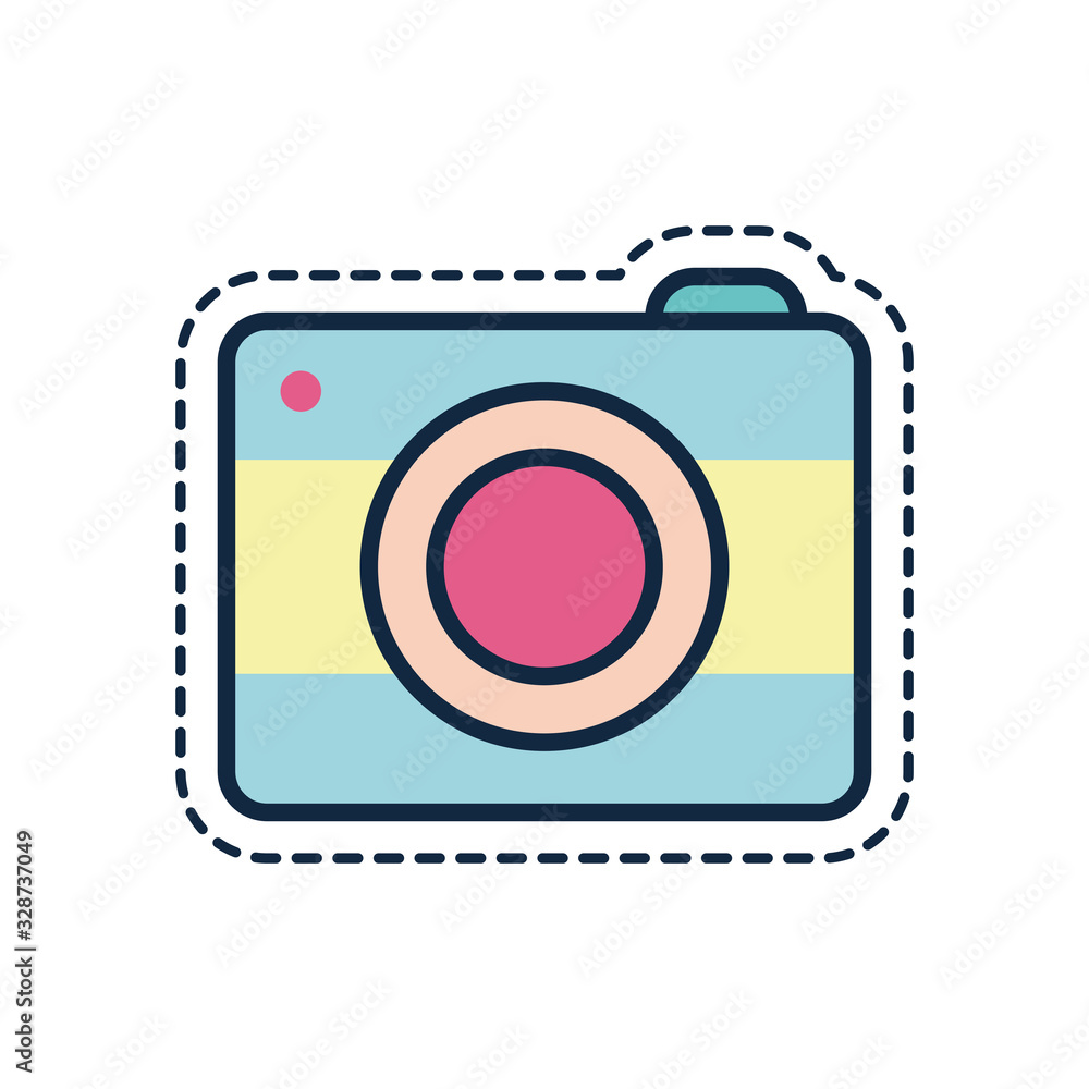 Isolated camera device line fill style icon vector design Isolated camera device line fill style icon vector design