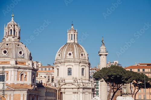 View Venice Square from city landscape Altar Vittorio Emanuele II in Rome, Italy © Parilov