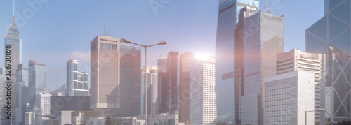 Photography Modern Blurred City. Concept Hong Kong 2.0