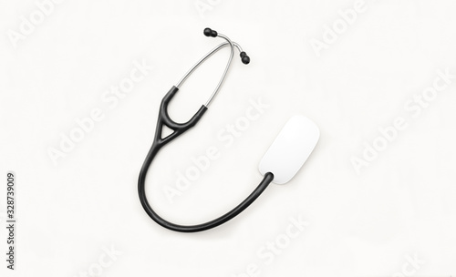 Stetoscope and computer mouse. Concept image of  medicine and IT photo
