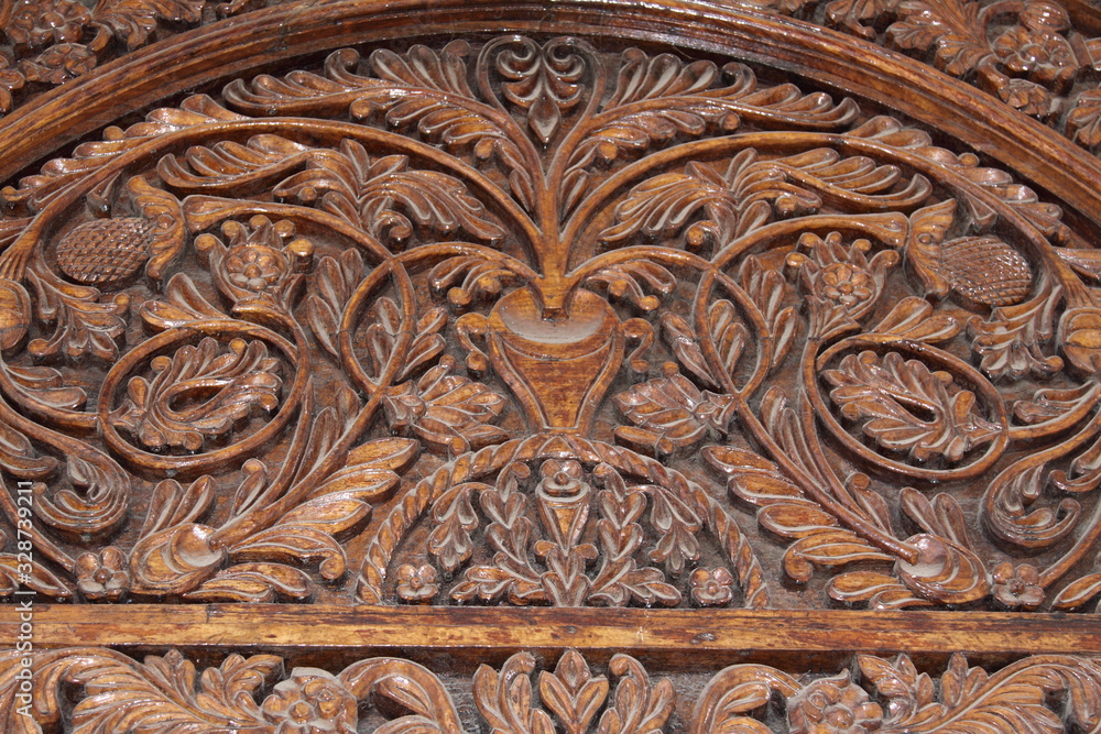 detail of a traditional old door from Stonetown, Zanzibar