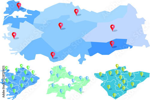 Geographical and regional map of Turkey