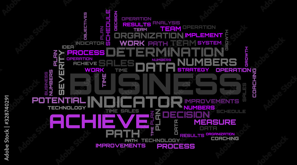 Purple word collage on white background. Business concept art