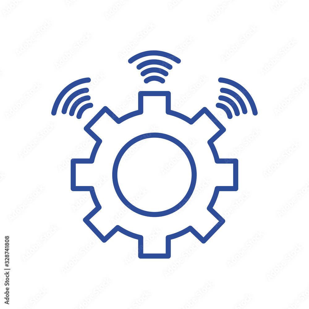 Isolated metal gear line style icon vector design Isolated metal gear line style icon vector design