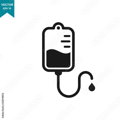 infuse icon in trendy flat style, blood bag icon, iv bag,intravenous bag 