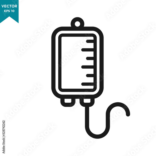 infuse icon in trendy flat style, blood bag icon, iv bag,intravenous bag 