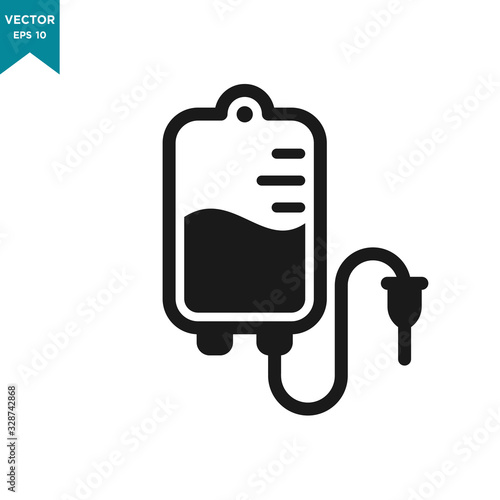 infuse icon in trendy flat style, blood bag icon, iv bag,intravenous bag 