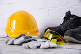 A protective helmet is necessary on any construction site.