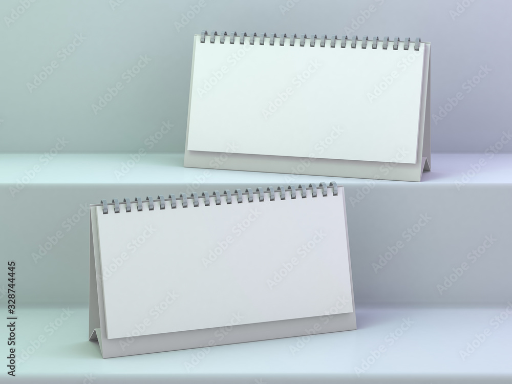 Empty desk calendar. Mockup luxury design concept. 3D Empty desk calendar. Mockup luxury design concept. 3D