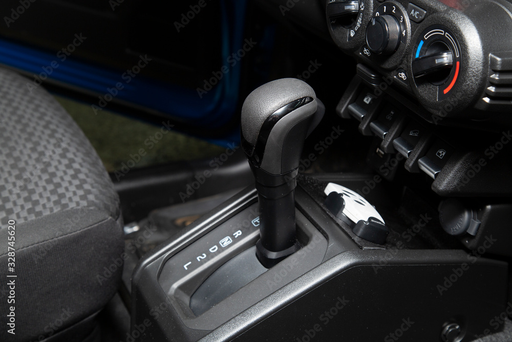 Automatic transmission on the car. The interior of the car.