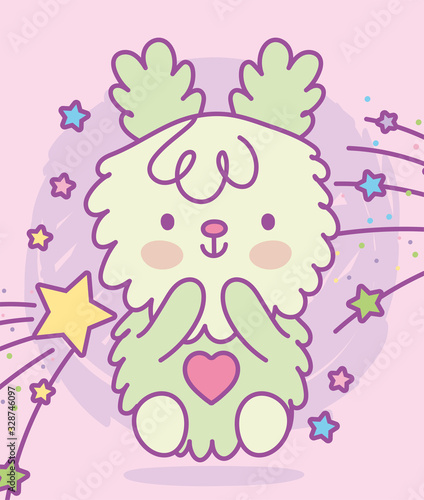 cute adorable bunny furry stars cartoon