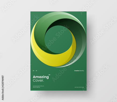 Amazing business presentation vector A4 vertical orientation front page mock up. Modern corporate report cover abstract geometric illustration design layout. Company identity brochure template.