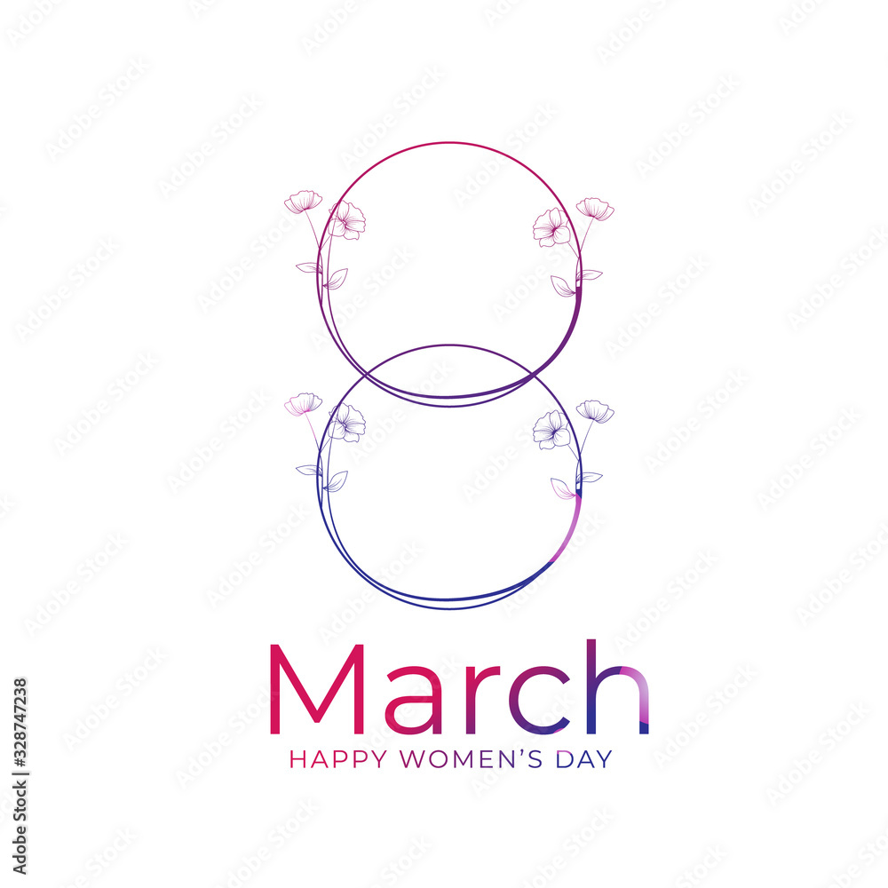 Colorful greeting card women's day vector