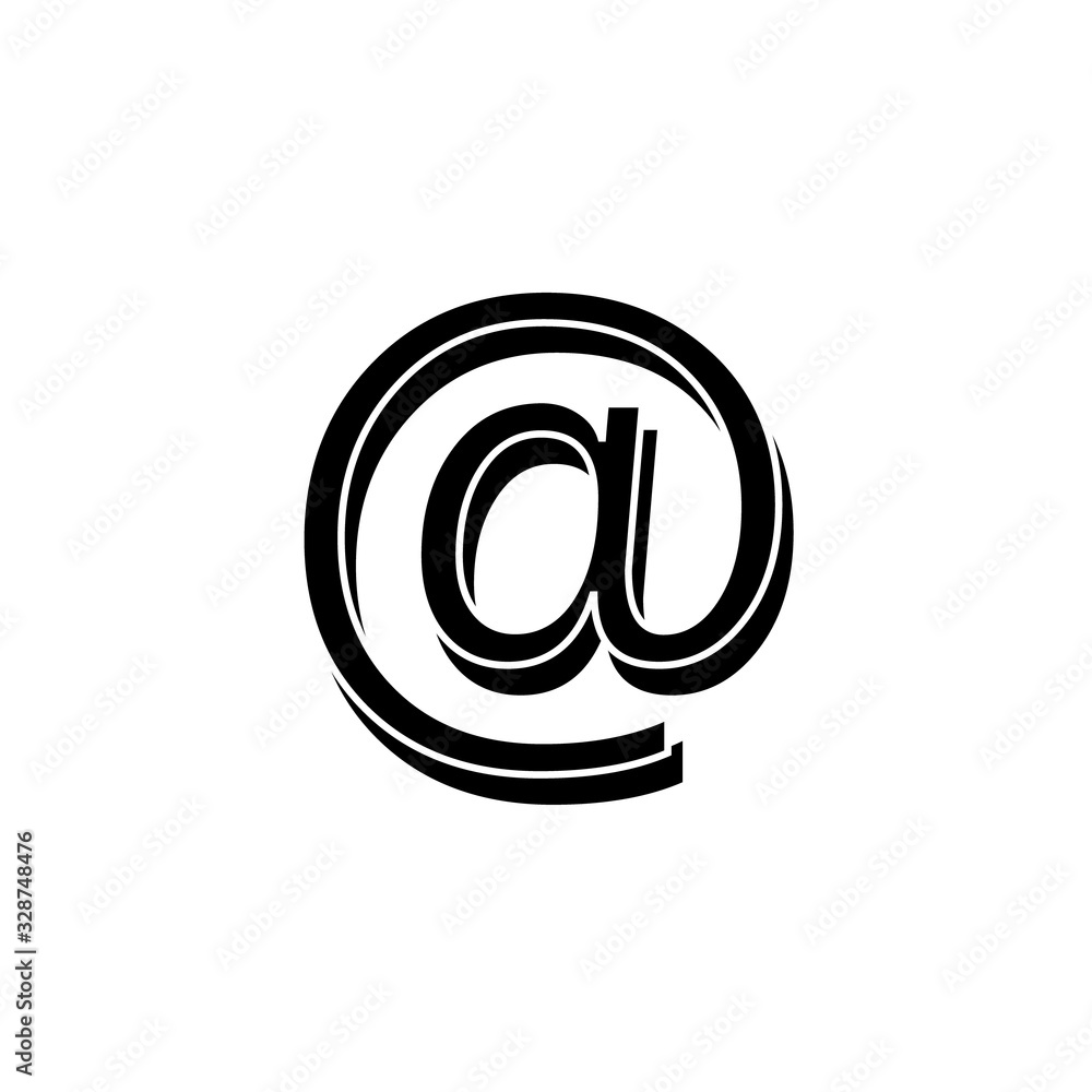 At sign mail icon on white background. vector eps10 At sign mail icon on white background. vector eps10