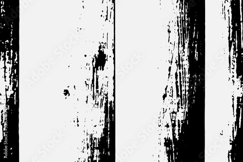 Abstract black white image with long and short intermittent lines made by brush. A monochrome image drawn by hand. Dirty shabby smears of black paint. Vector eps illustration.