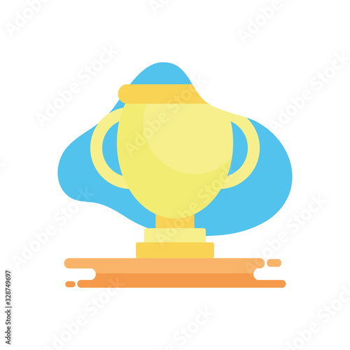 Isolated trophy flat block style icon vector design