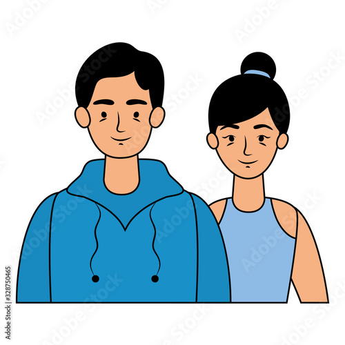 young lovers couple avatars characters