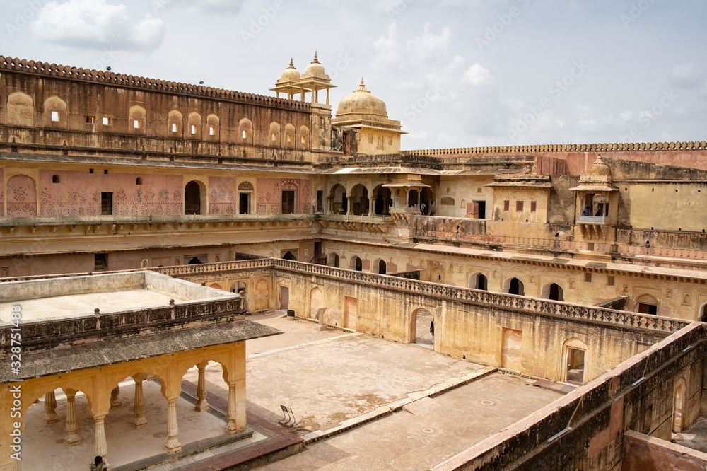 Courtyard of the Amber Fort, Jaipur, India which can be visited by tourists