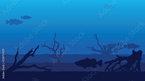 in the picture a river under water