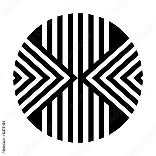 Ethnic african tribal round vector linear art