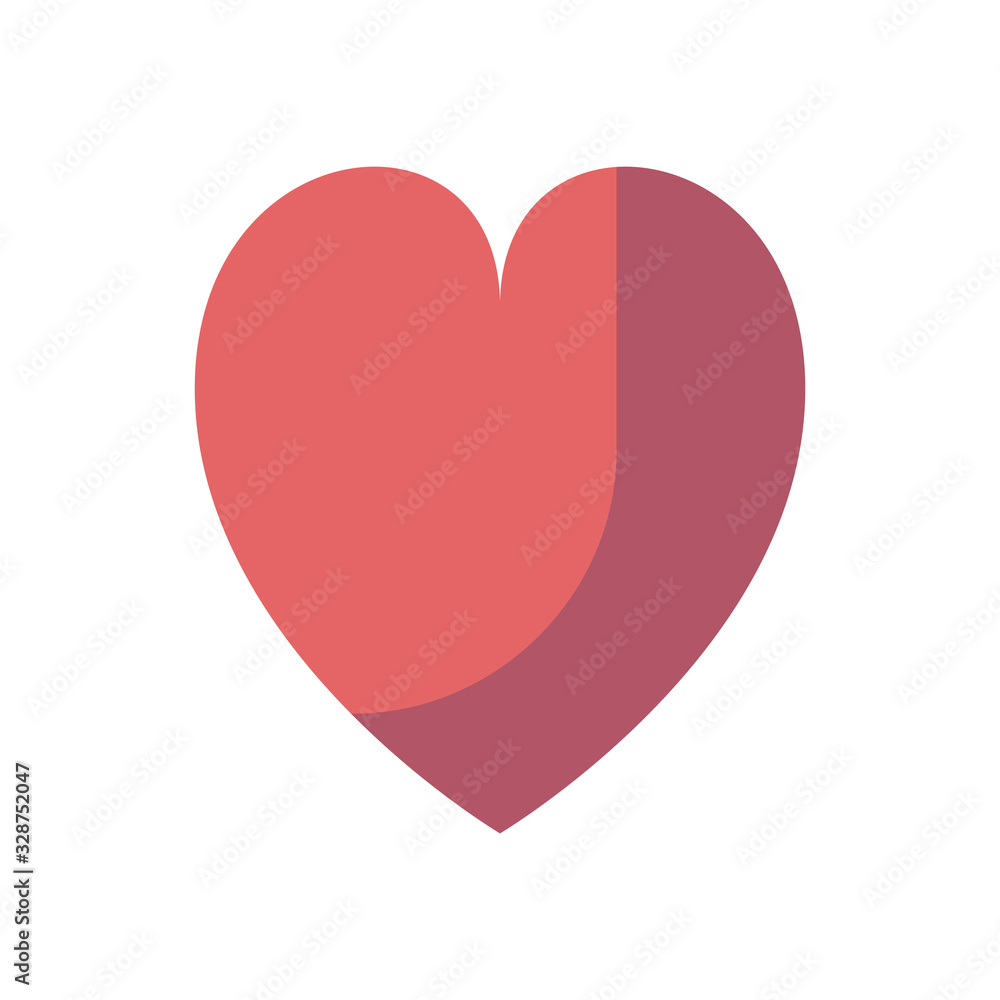 Isolated heart fill style icon vector design