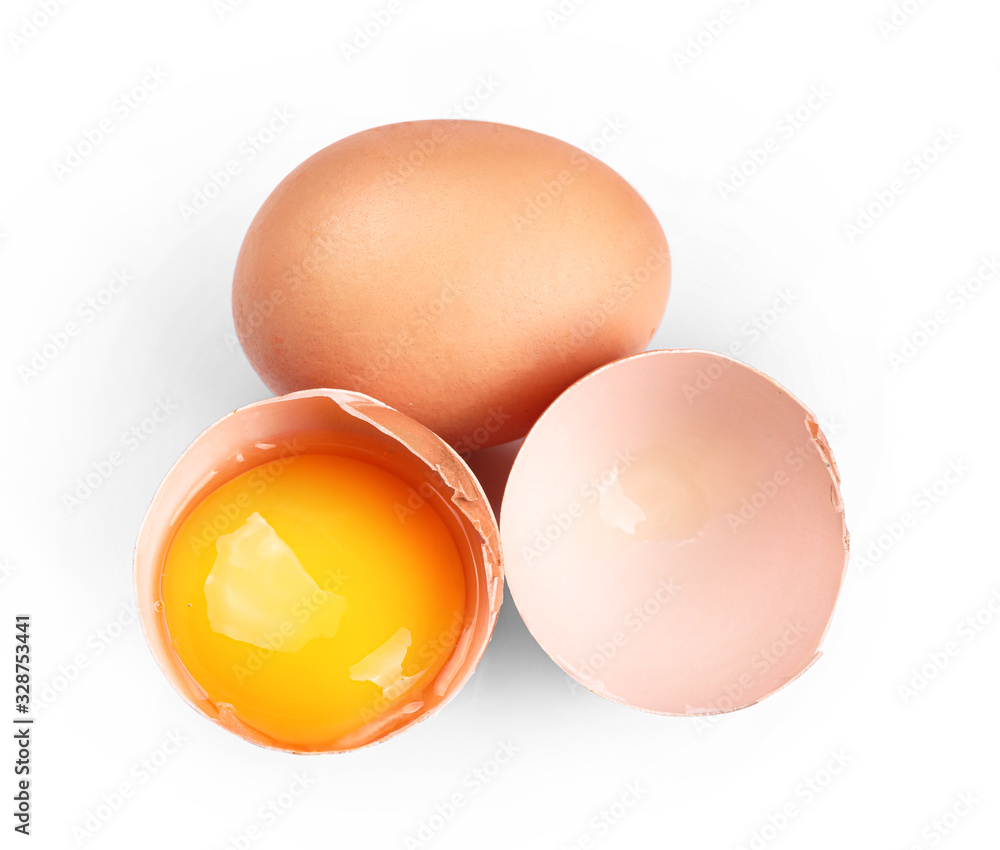 Fresh eggs isolated on white background. Fresh eggs isolated on white background.