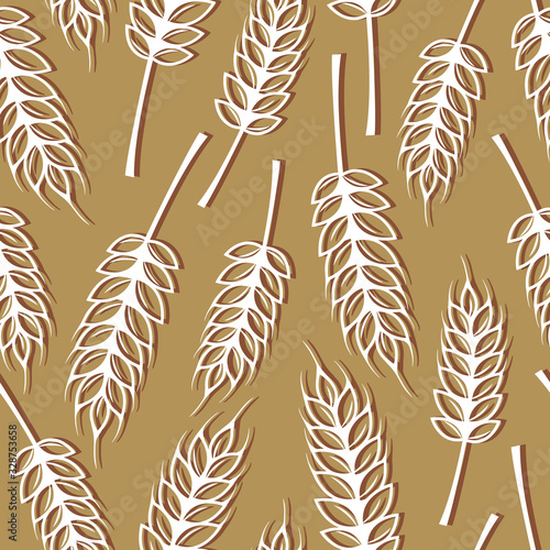 Vector seamless pattern with ears of wheat