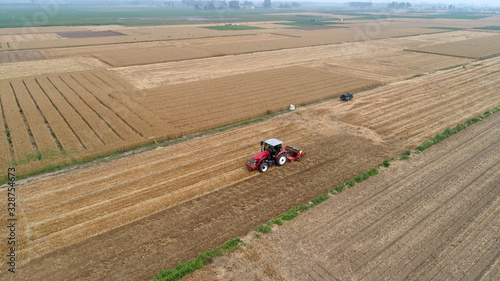 No-tillage seeding with seeder in the field  North China