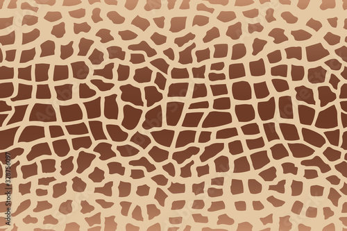 Print Giraffe seamless pattern. Vector image. Crocodile. Skin. Wallpaper. Background. Textile. Fashion. Graphic. Snake brown beige