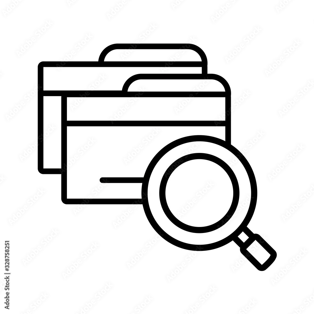 magnifying glass with digital objects in white background magnifying glass with digital objects in white background