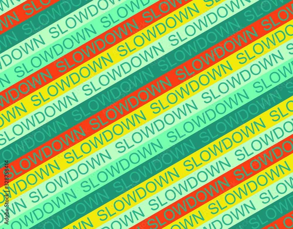 Obraz premium Slowdown text with color bar. Concept of bankruptcy, failure, recession, crisis, target, goal, vision and financial losses on stock exchange market.
