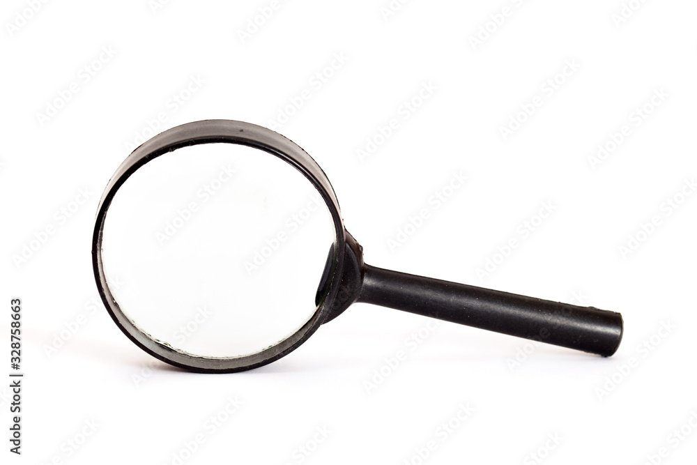 A magnifier, isolated on white background A magnifier, isolated on white background
