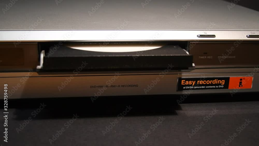 DVD player eject disc on tray DVD player eject disc on tray