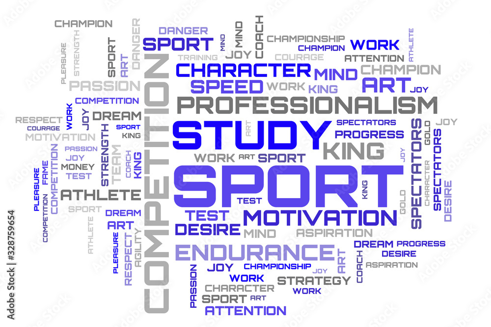 Blue sport text concept word cloud wallpaper Blue sport text concept word cloud wallpaper