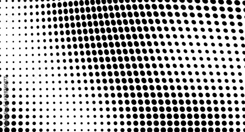 Abstract wave halftone texture. Black dots on a white background. Template for printing on fabric  wrapping paper