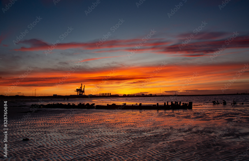 Teeside sunset with Shipwreck