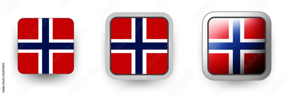 6 Norway vector icons button shield and gear, flat and volumetric style in flag colors red, blue, white for flyer any holiday design or poster 6 Norway vector icons button shield and gear, flat and volumetric style in flag colors red, blue, white for flyer any holiday design or poster