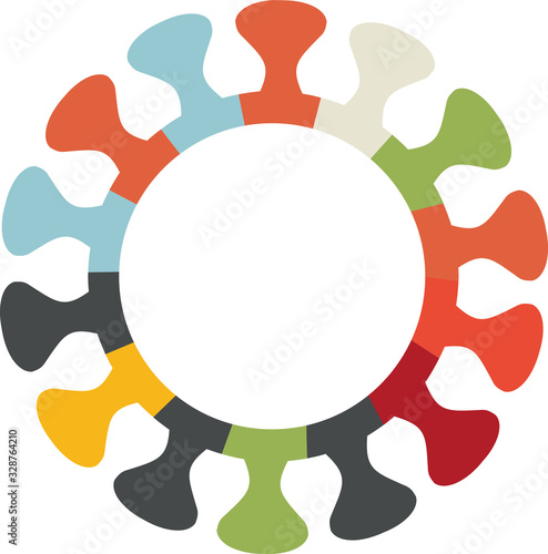 Coloured icons of infectious viruses